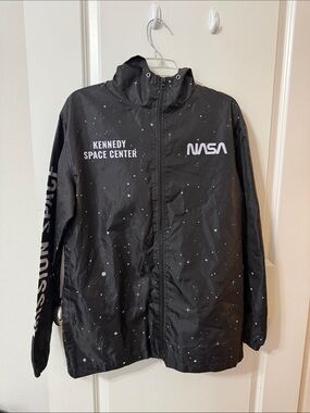 NASA Kennedy Space Center Black Men's Windbreaker